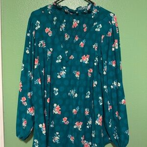 Floral Teal Women's Top